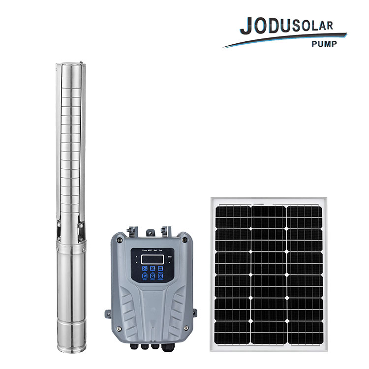 BOMBA SOLAR SIN ESCOBILLAS AC/DC 750W-2200W DE 4 pulgadas CON IMPULSOR DE ACERO INOXIDABLE